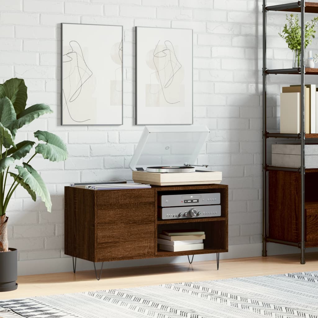 Vinyl record cabinet, brown, 85x38x48cm, wood