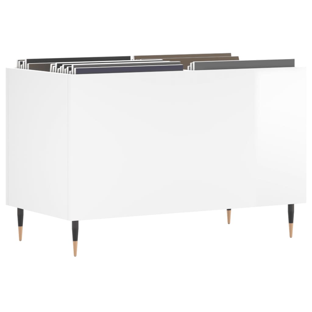 Vinyl record cabinet, white, 74.5x38x48cm, wood