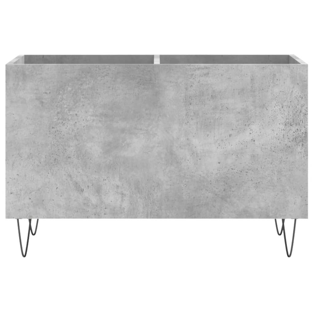Vinilinių plokštelių spintelė, betono, 74,5x38x48cm, mediena