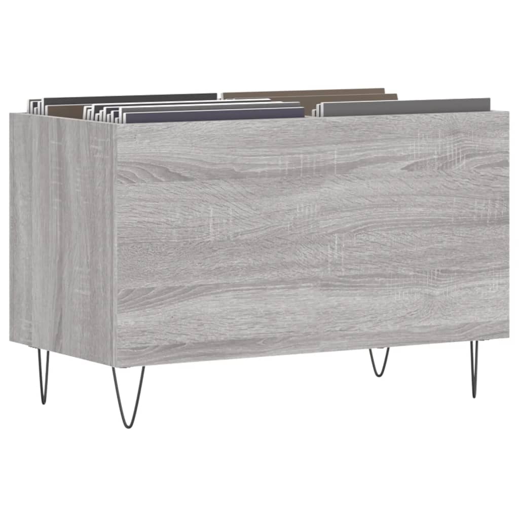 Vinyl record cabinet, gray, 74.5x38x48cm, wood