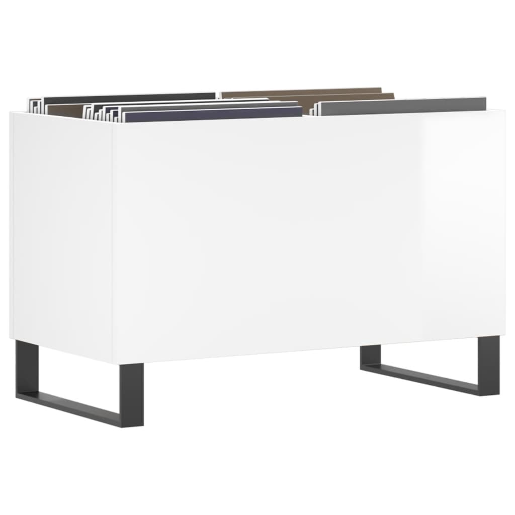 Vinyl record cabinet, white, 74.5x38x48cm, wood