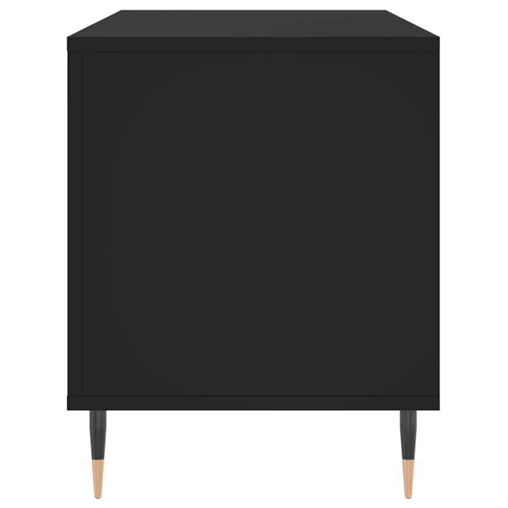 Vinilinių plokštelių spintelė, juoda, 100x38x48cm, mediena