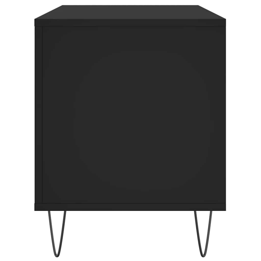 Vinilinių plokštelių spintelė, juoda, 100x38x48cm, mediena