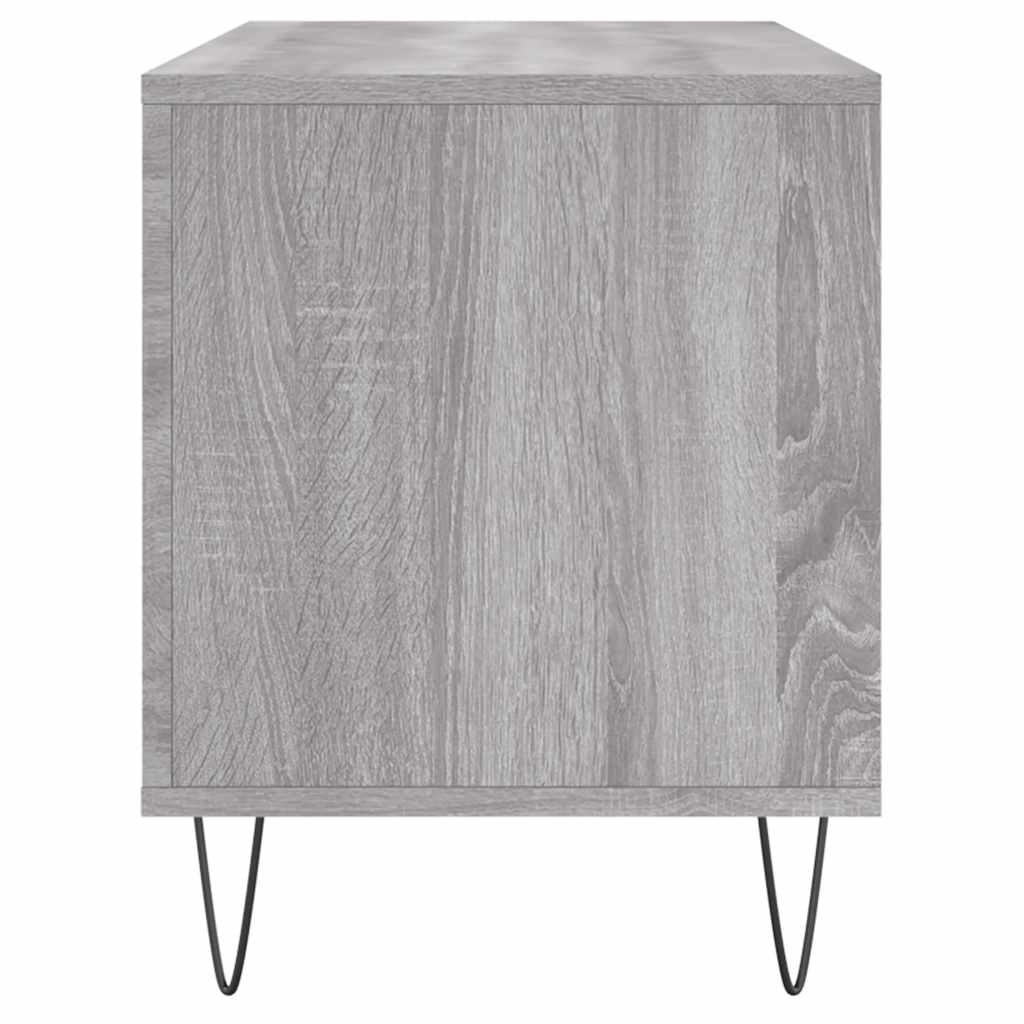 Vinilinių plokštelių spintelė, pilka, 100x38x48cm, mediena