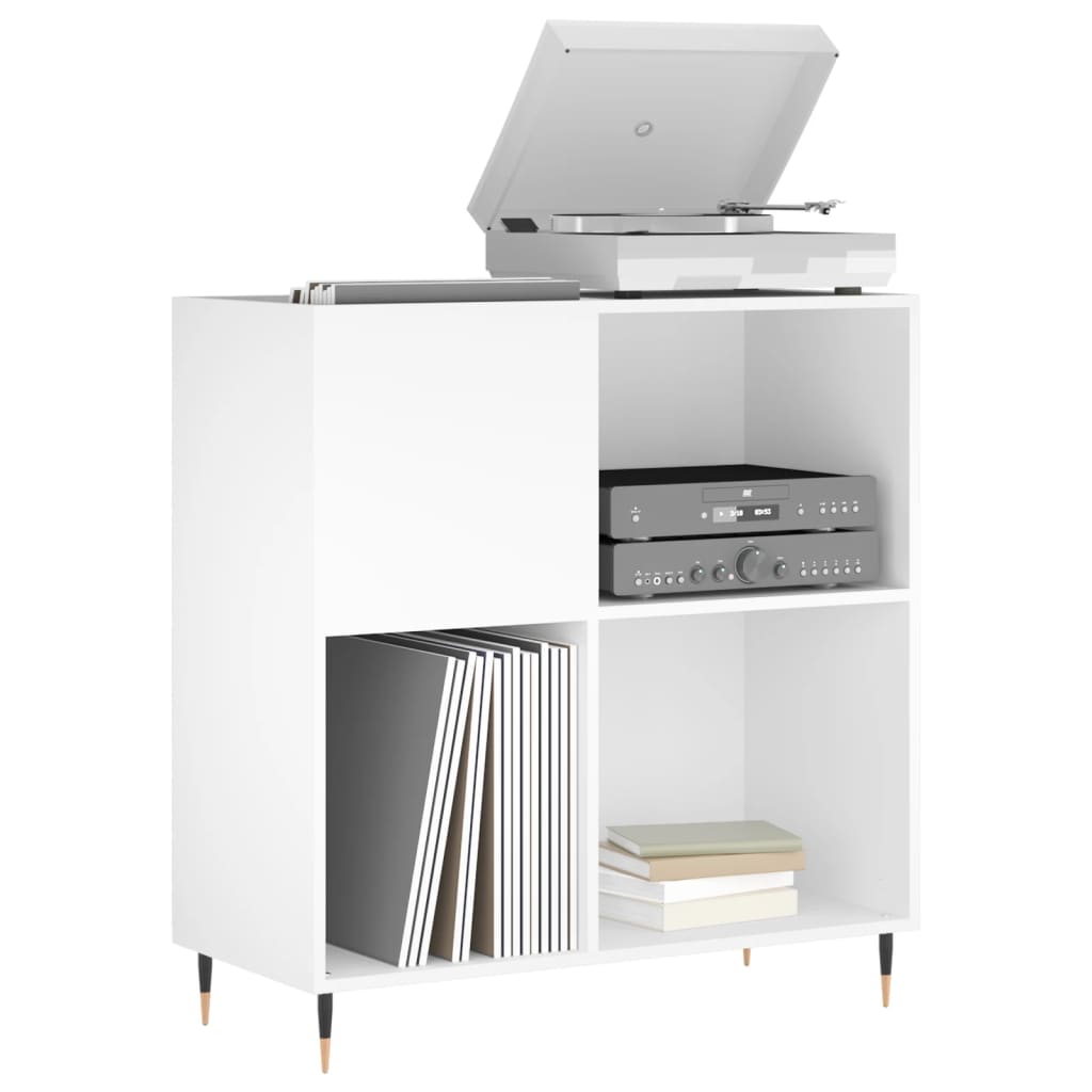 Vinyl record cabinet, white, 84.5x38x89cm, wood