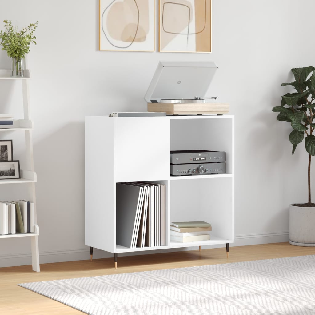 Vinyl record cabinet, white, 84.5x38x89cm, wood