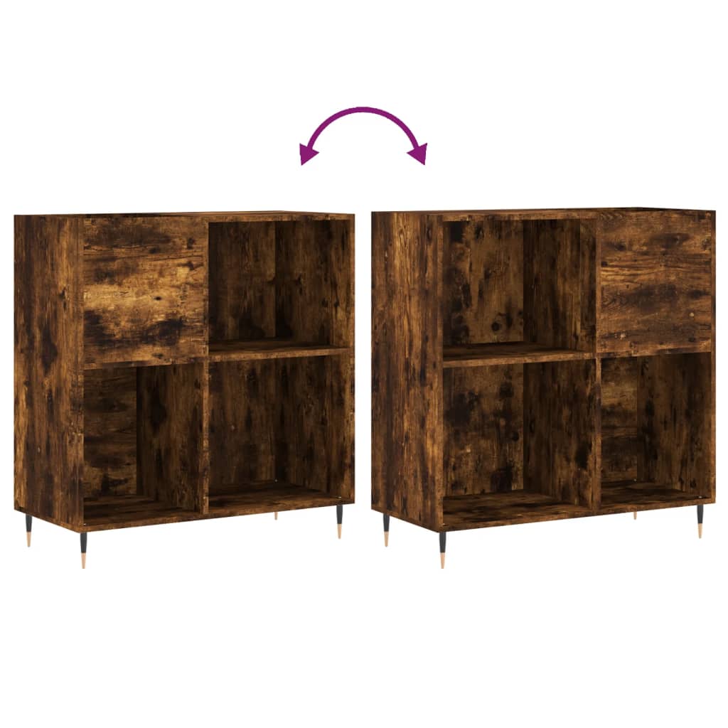 Vinyl record cabinet, smoked, 84.5x38x89cm, wood