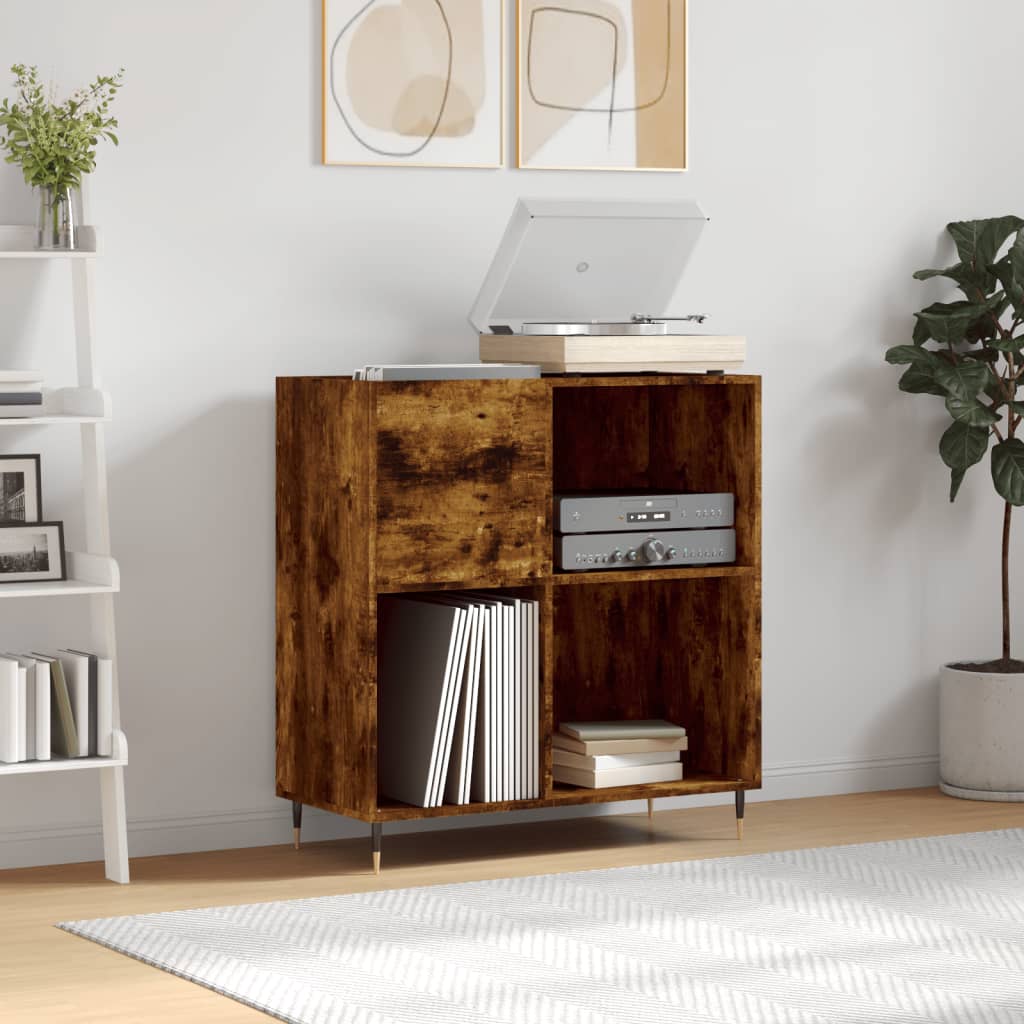 Vinyl record cabinet, smoked, 84.5x38x89cm, wood