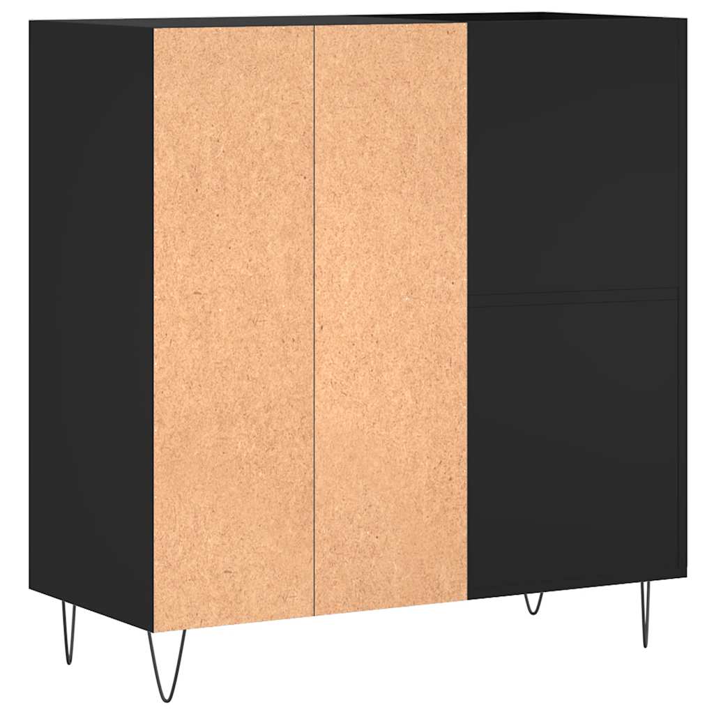Vinila plašu skapis, melns, 84,5x38x89cm, koks