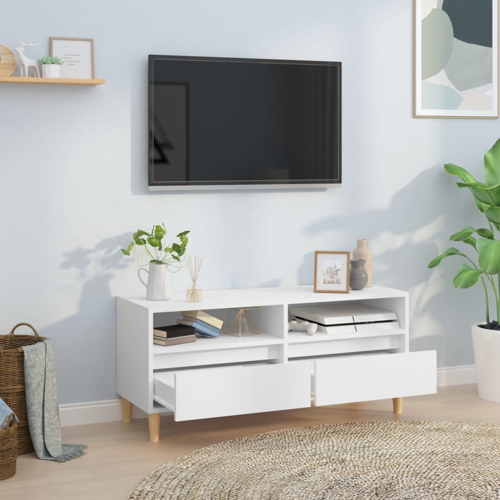 TV stand, white, 100x34.5x44.5cm, wood