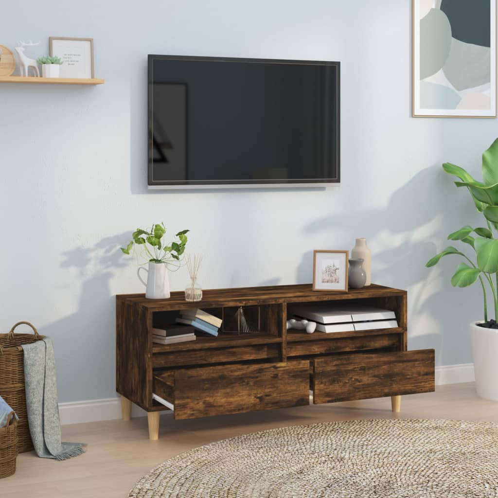 TV cabinet, smoky, 100x34.5x44.5cm, wood