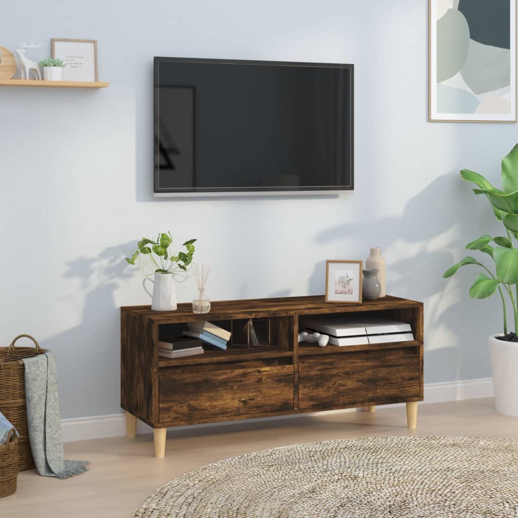 TV cabinet, smoky, 100x34.5x44.5cm, wood