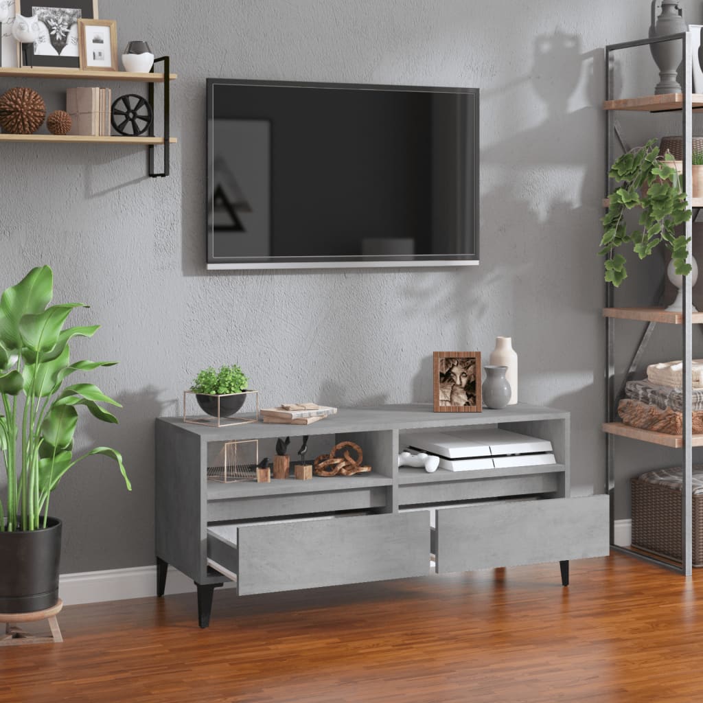 TV skapītis, betona pelēks, 100x34,5x44,5cm, koks