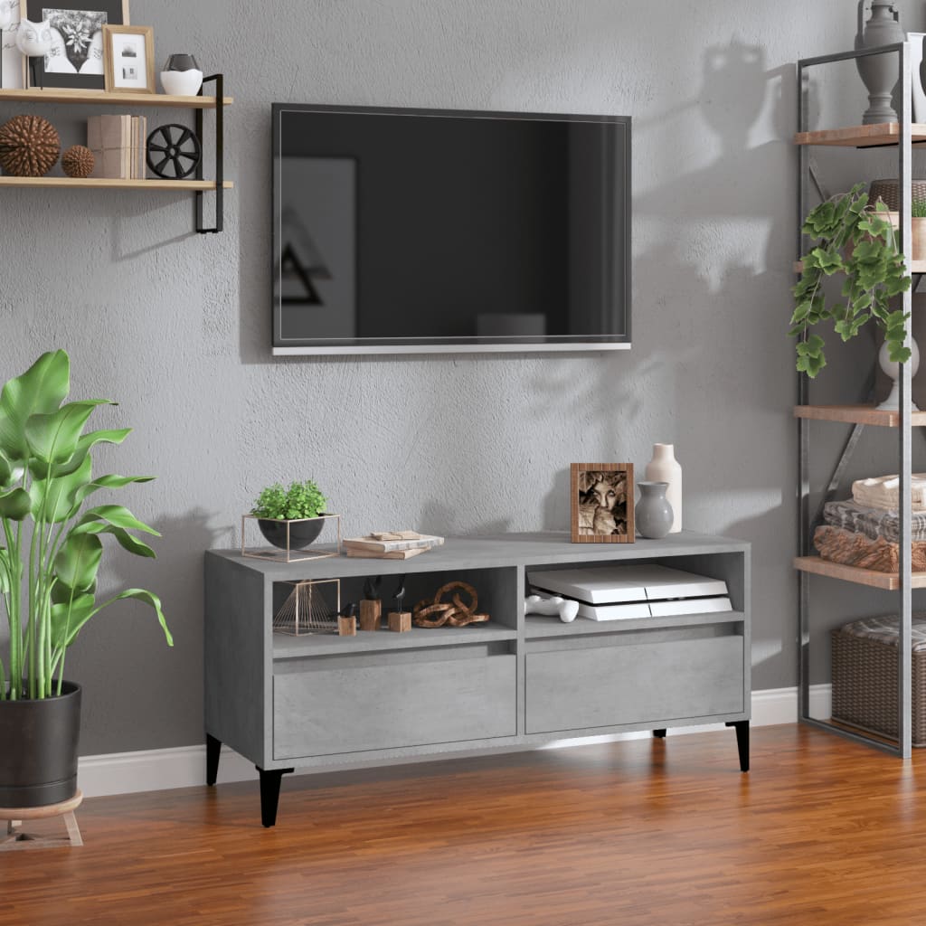 TV skapītis, betona pelēks, 100x34,5x44,5cm, koks