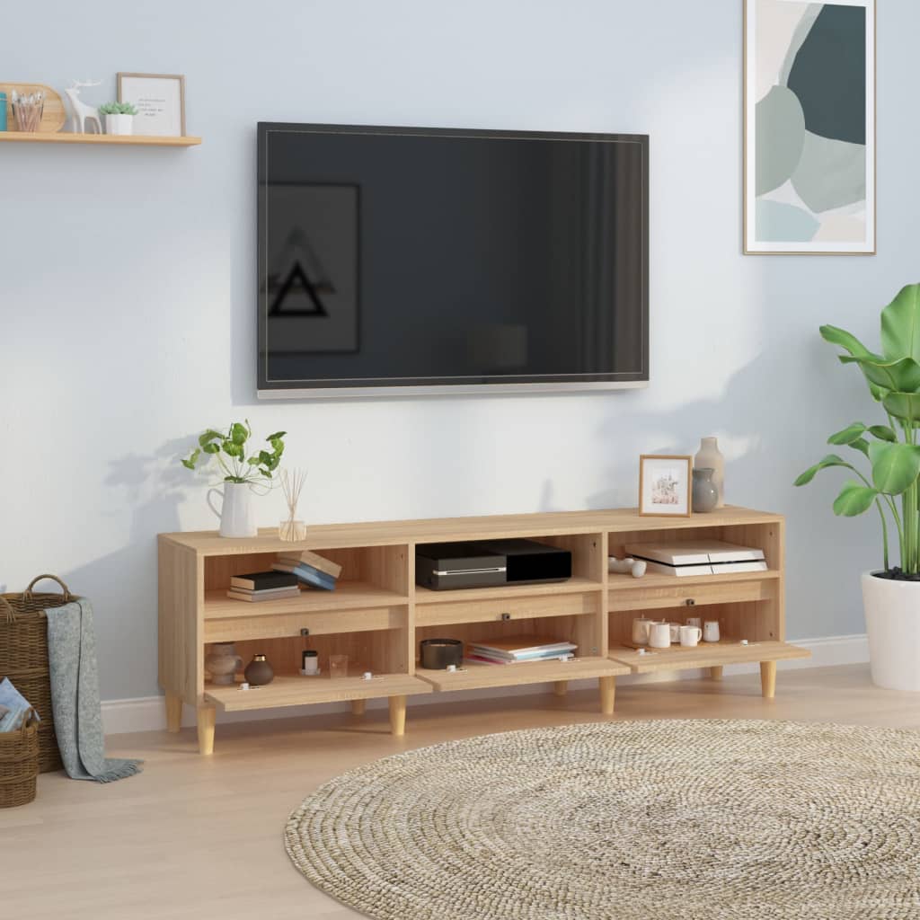 TV cabinet, oak, 150x30x44.5cm, engineered wood
