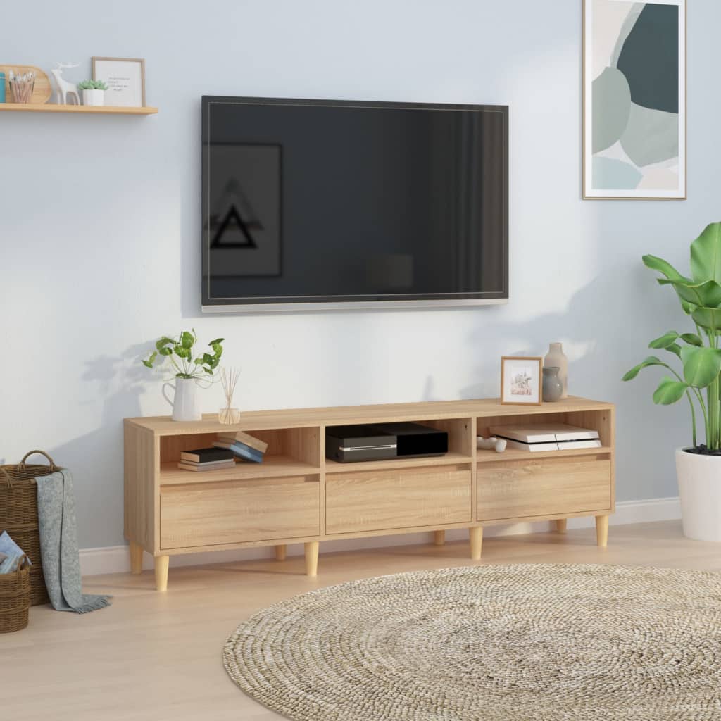 TV cabinet, oak, 150x30x44.5cm, engineered wood