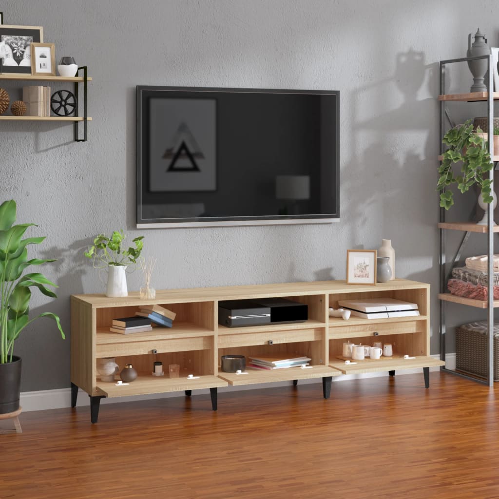 TV cabinet, oak, 150x30x44.5cm, engineered wood