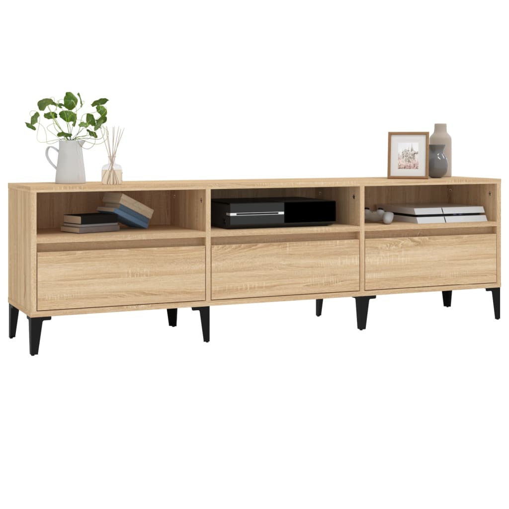 TV cabinet, oak, 150x30x44.5cm, engineered wood