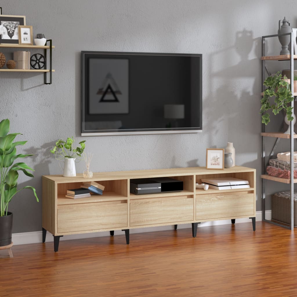 TV cabinet, oak, 150x30x44.5cm, engineered wood