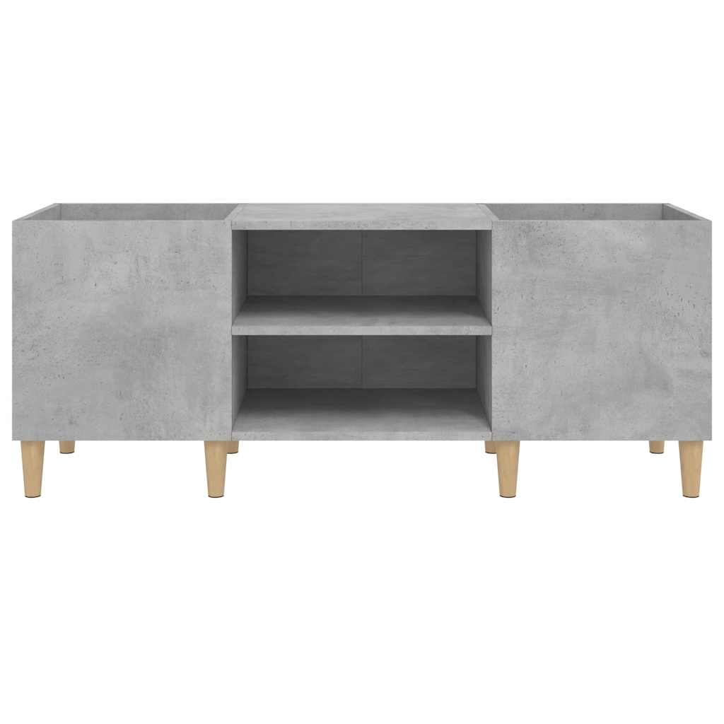 Vinila plateņu skapītis, betons, 121x38x48cm, koks