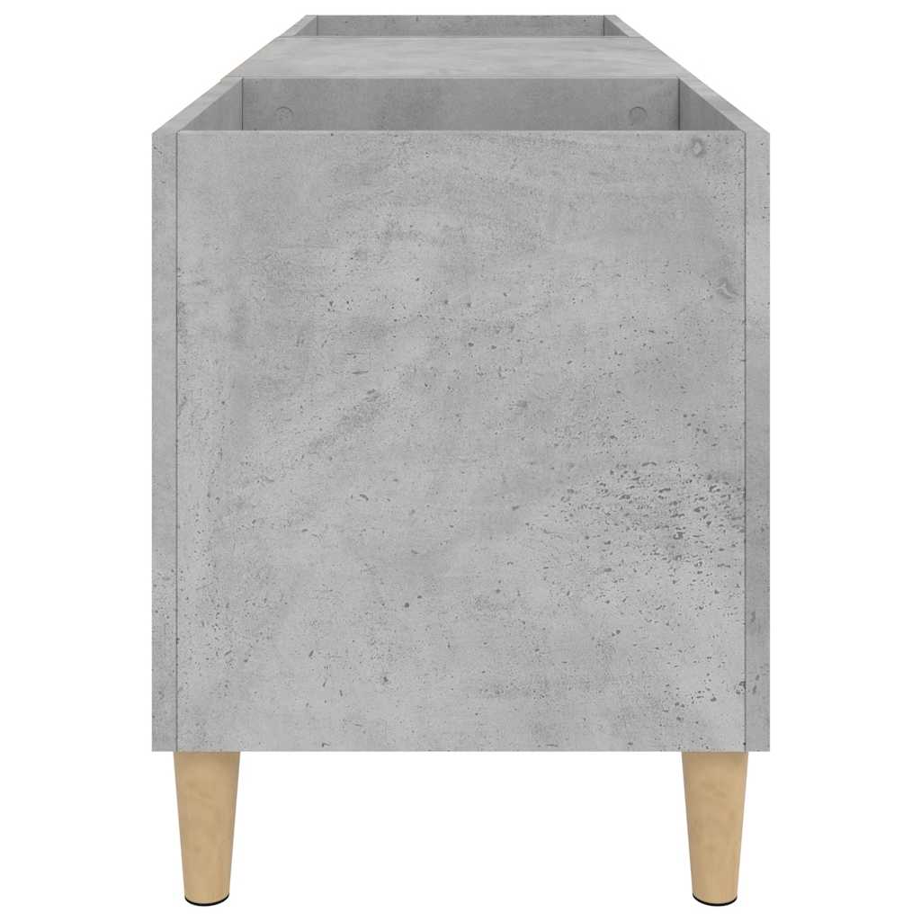 Vinila plateņu skapītis, betons, 121x38x48cm, koks
