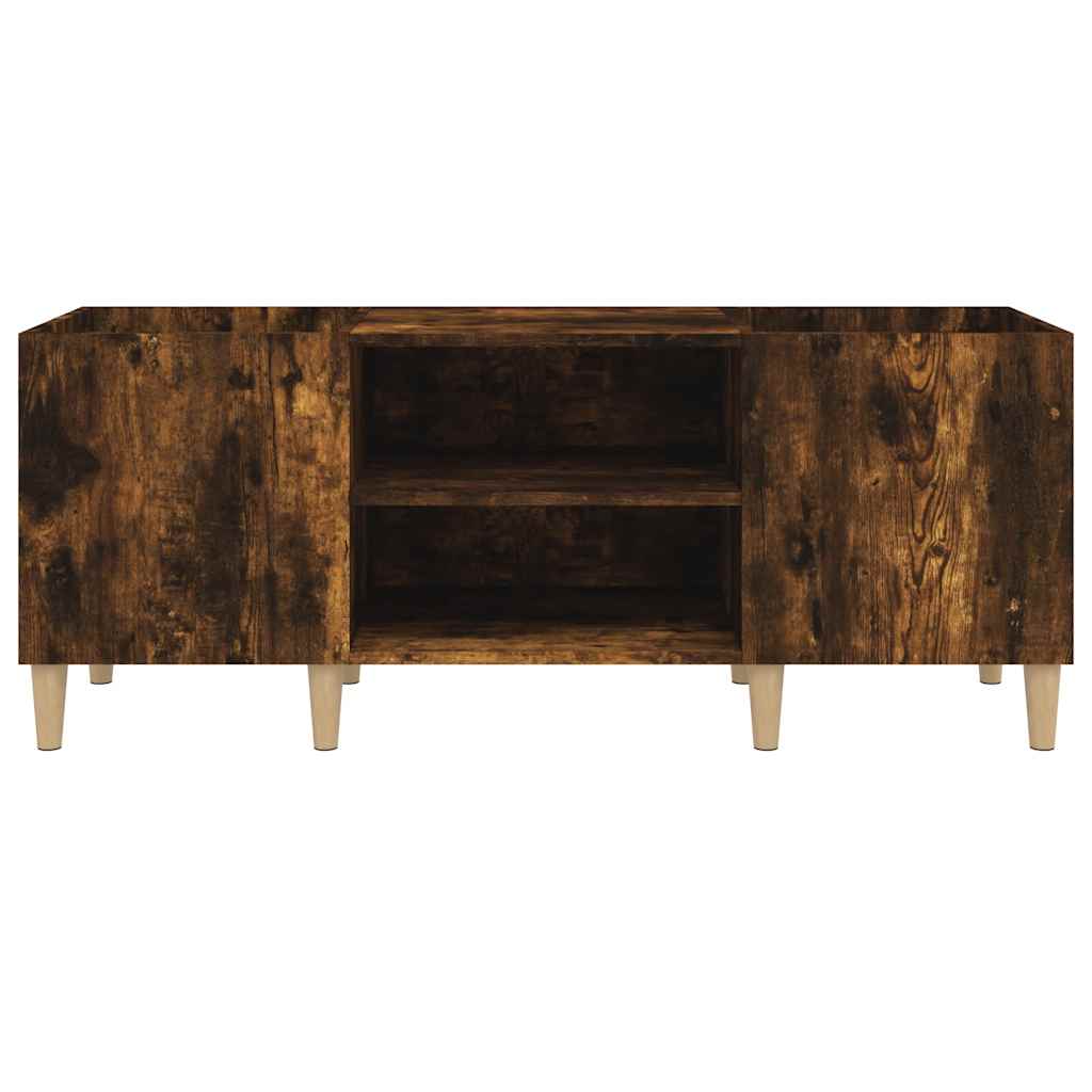 Vinyl record cabinet, smoked, 121x38x48cm, wood