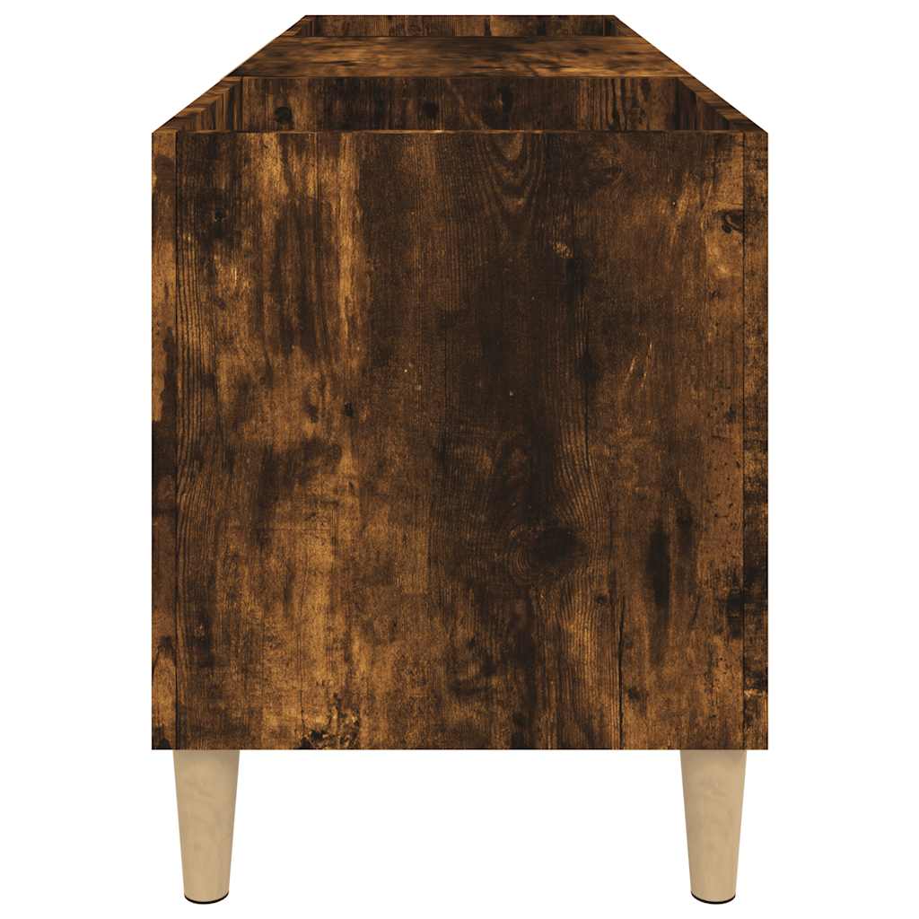 Vinyl record cabinet, smoked, 121x38x48cm, wood