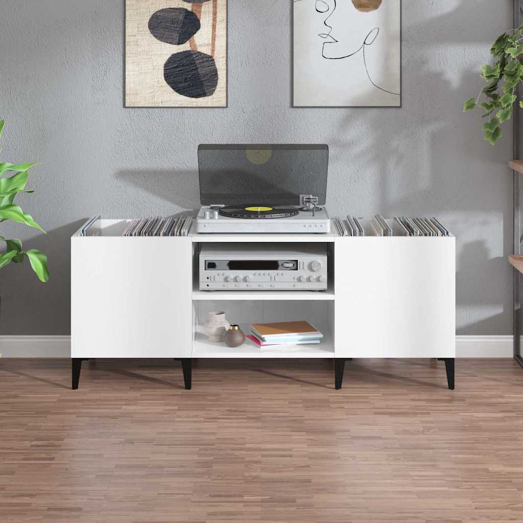 Vinila plašu skapītis, balts, 121x38x48cm, koks