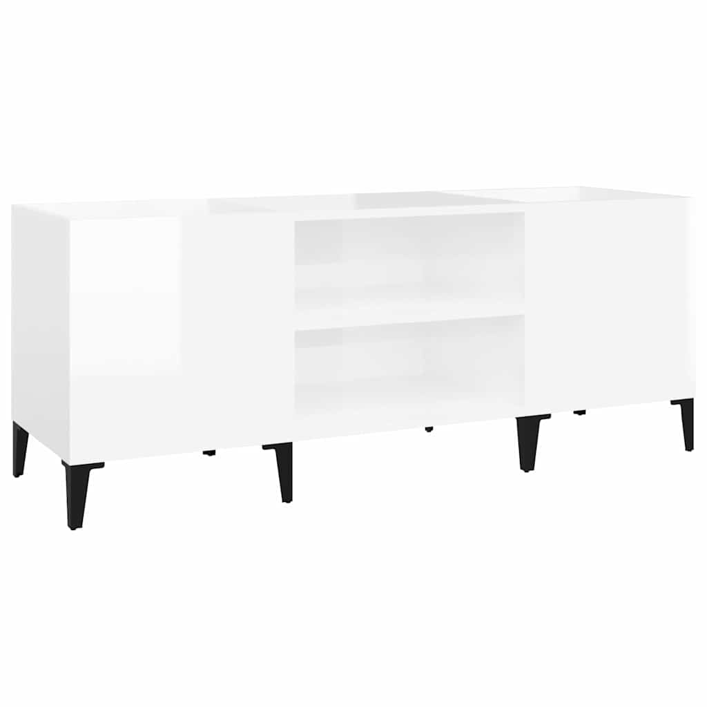 Vinyl record cabinet, white, 121x38x48cm, wood