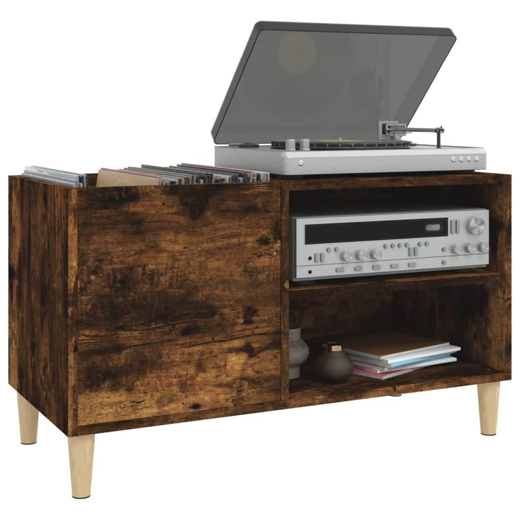 Vinyl record cabinet, smoked, 84.5x38x48cm, wood