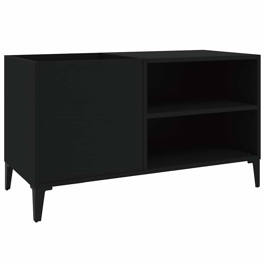 Vinyl record cabinet, black, 84.5x38x48cm, wood