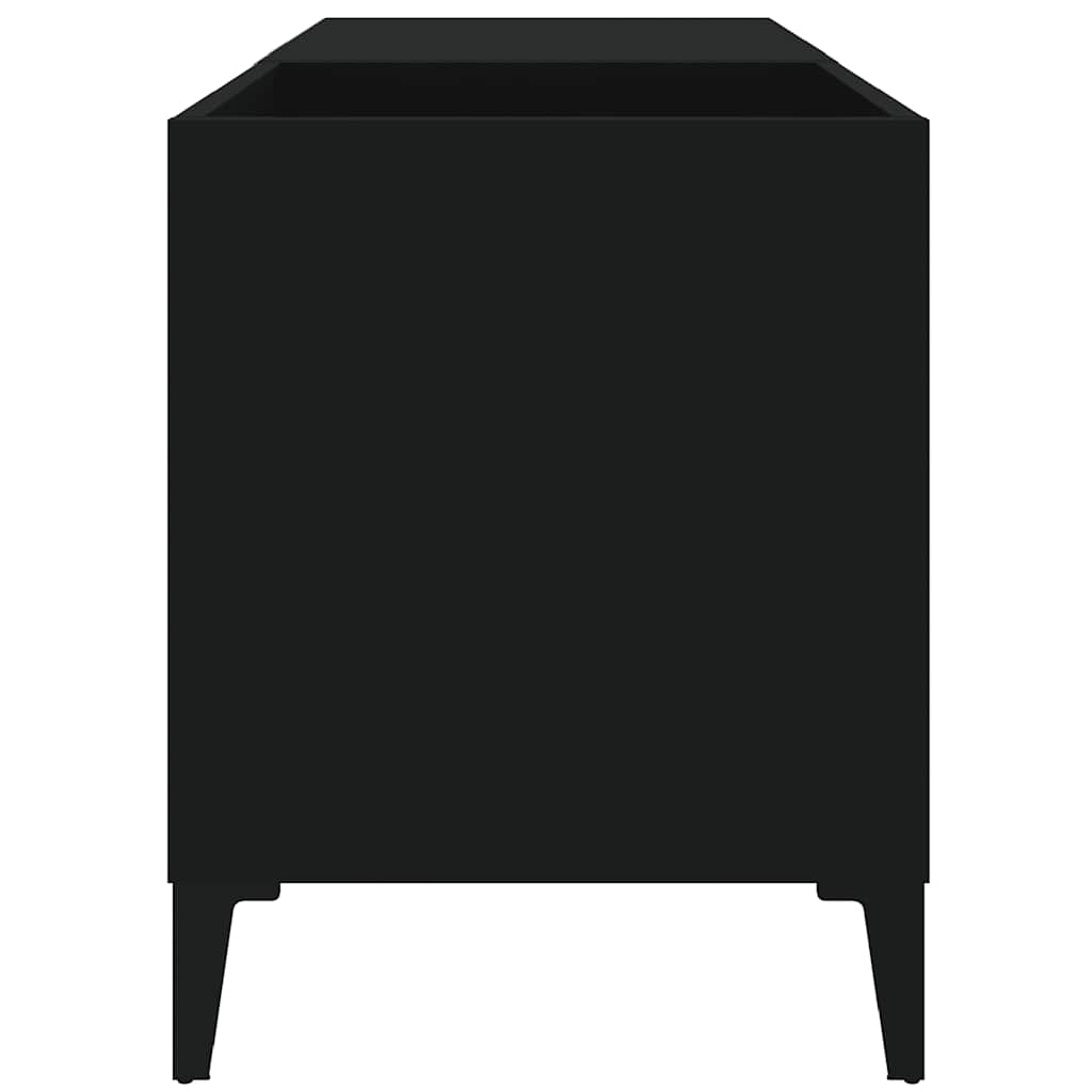 Vinyl record cabinet, black, 84.5x38x48cm, wood