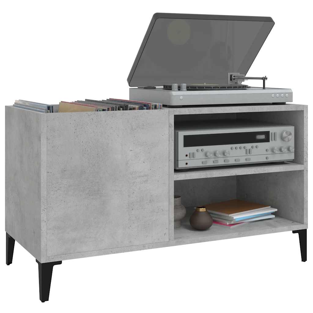Vinyl record cabinet, concrete, 84.5x38x48cm, wood