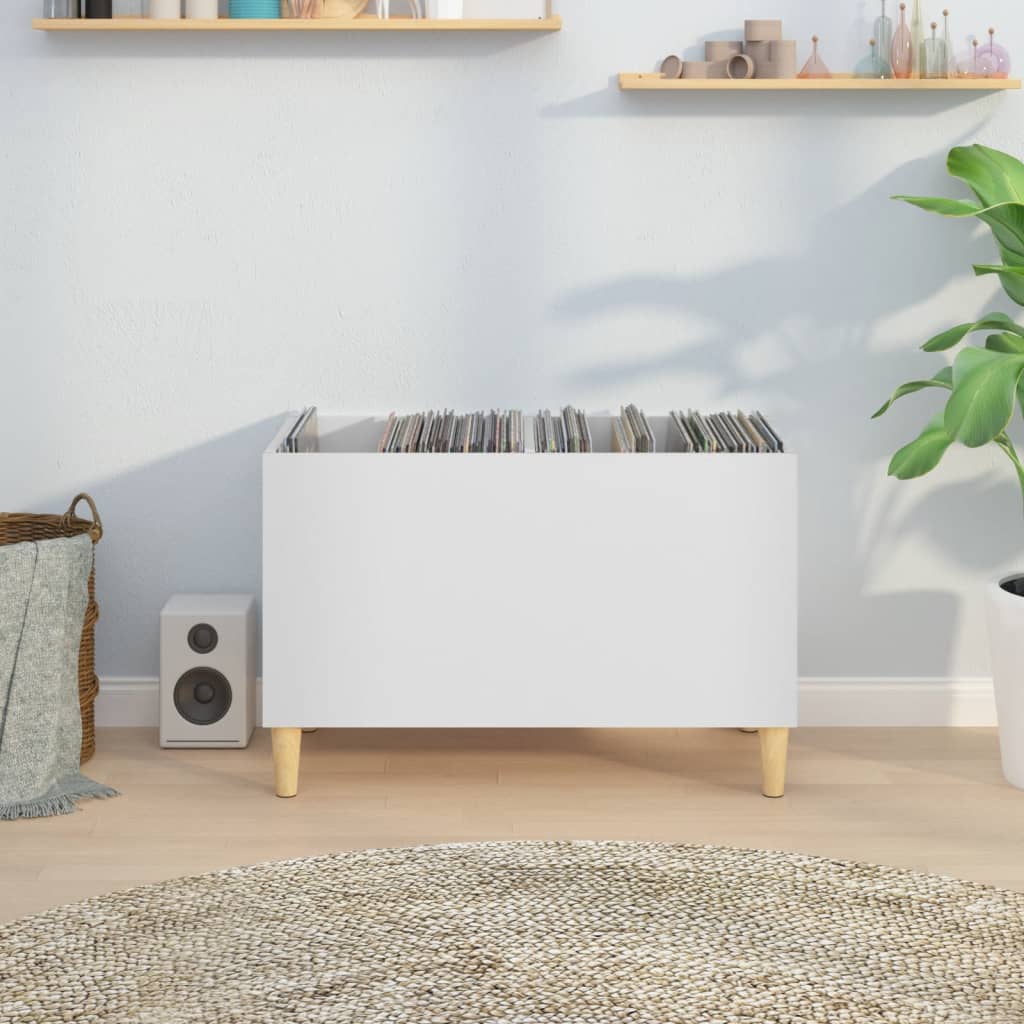 Vinyl record cabinet, white, 74.5x38x48cm, wood
