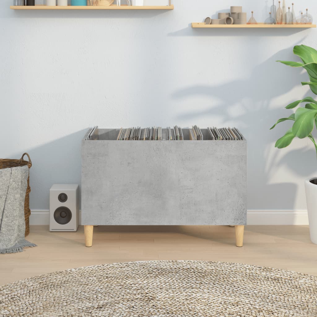 Vinyl record cabinet, concrete, 74.5x38x48cm, wood