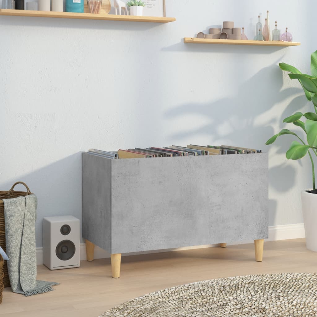 Vinyl record cabinet, concrete, 74.5x38x48cm, wood