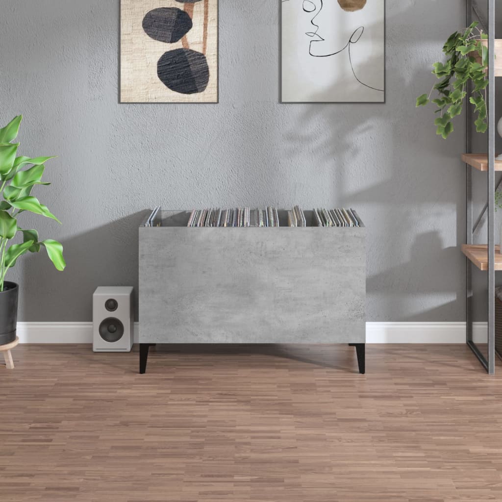 Vinyl record cabinet, concrete, 74.5x38x48cm, wood