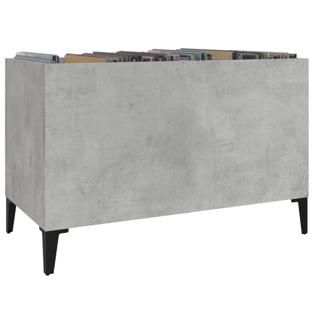 Vinyl record cabinet, concrete, 74.5x38x48cm, wood