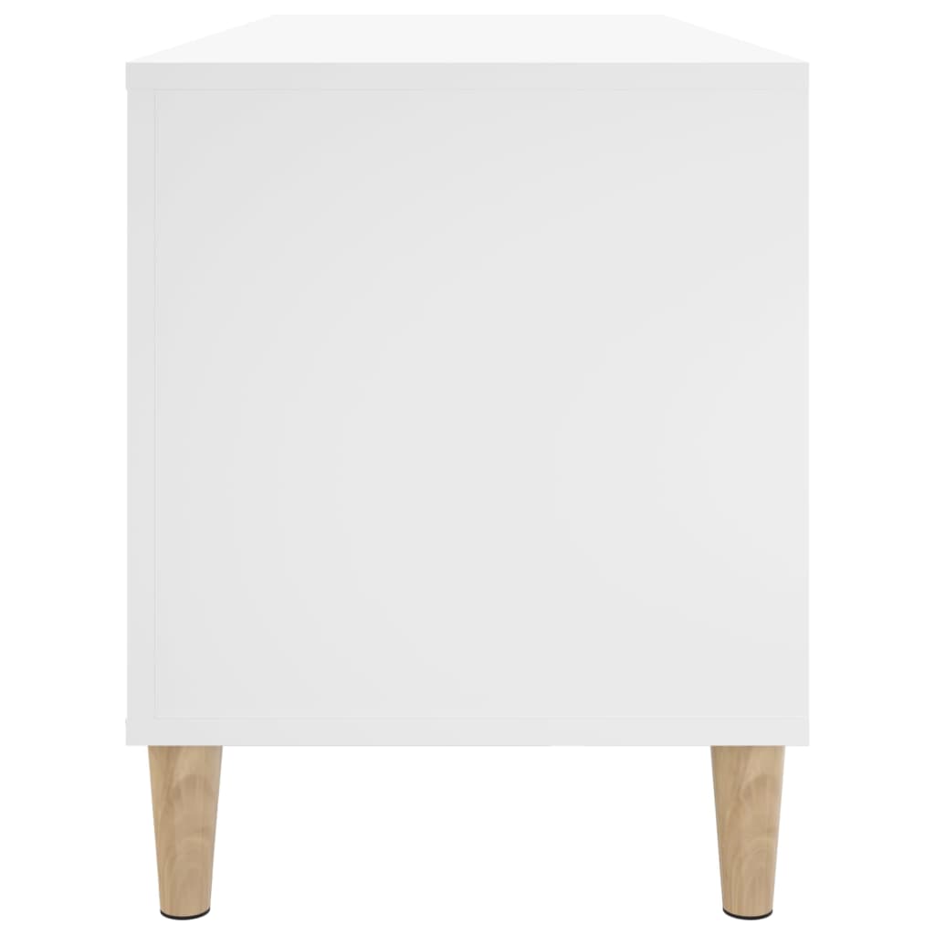 Vinila plateņu skapītis, balts, 100x38x48cm, koks