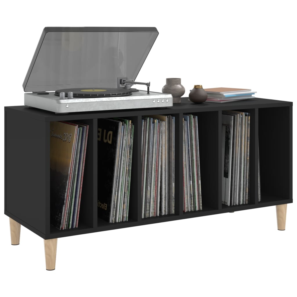 Vinyl record cabinet, black, 100x38x48cm, wood