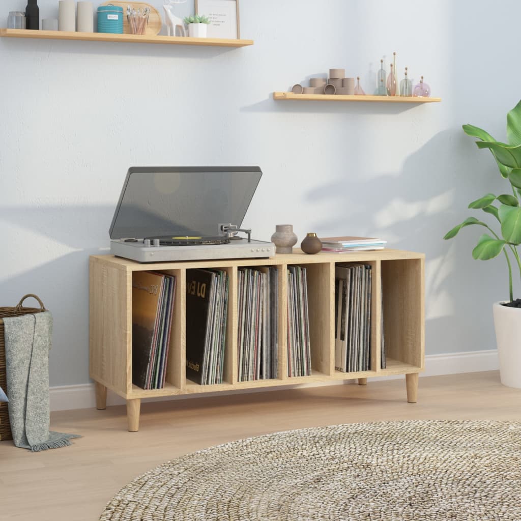 Vinyl record cabinet, oak, 100x38x48cm, wood