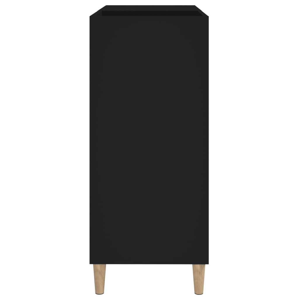 Vinilinių plokštelių spintelė, juoda, 84,5x38x89cm, mediena