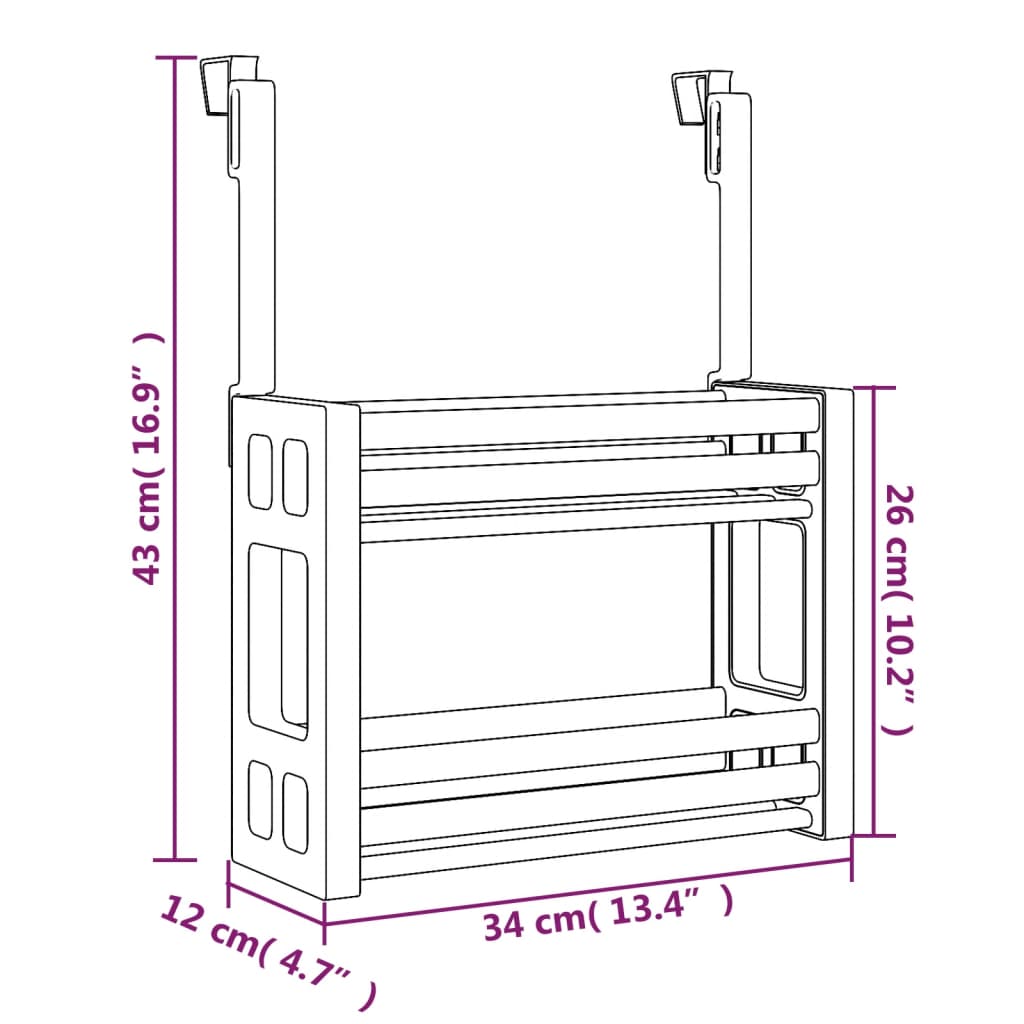 Po kriaukle esantis organzatorius, 34x12x26 cm, aliuminis