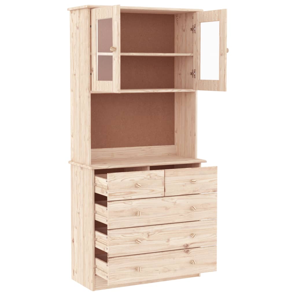 Chest of drawers ALTA, 77x35x165cm, solid pine wood