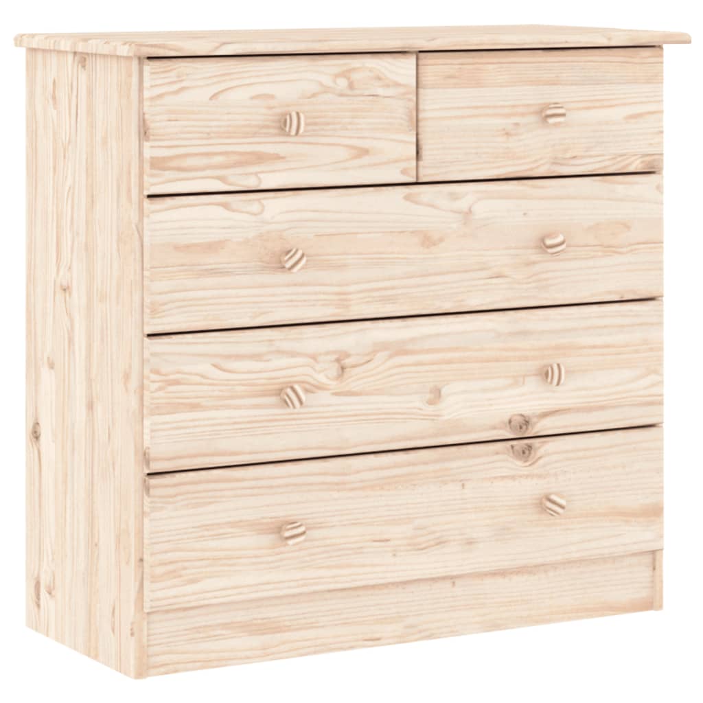 Chest of drawers ALTA, 77x35x165cm, solid pine wood
