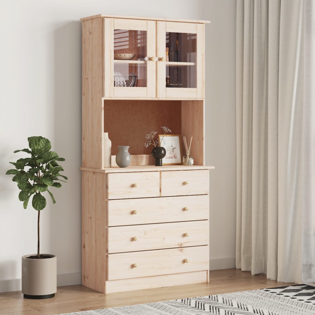 Chest of drawers ALTA, 77x35x165cm, solid pine wood