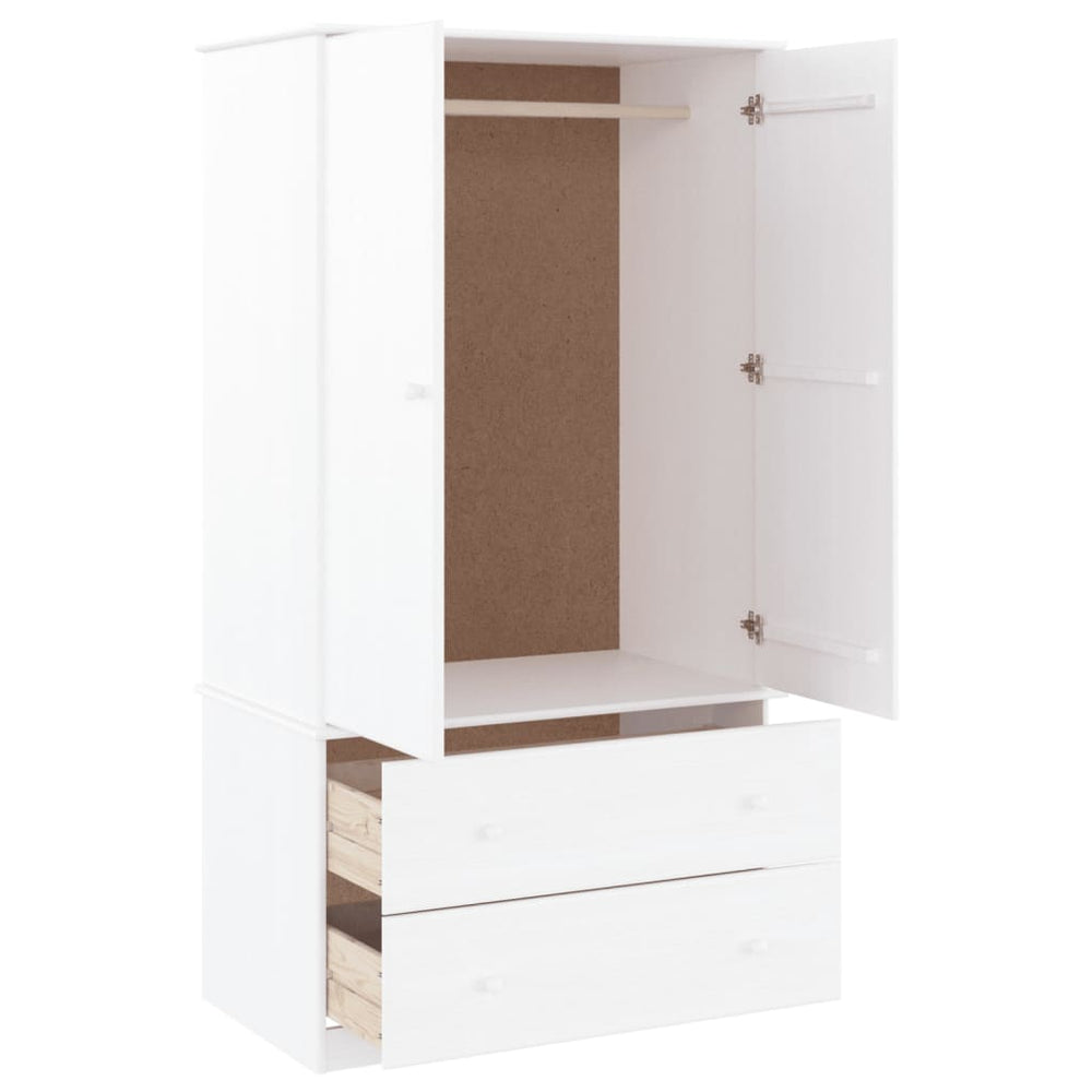 Wardrobe ALTA, white, 90x55x170cm, solid pine