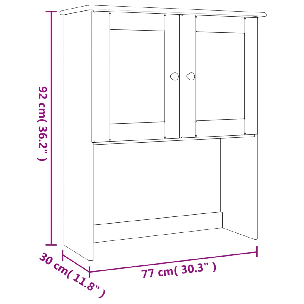 ALTA cabinet top, 77x30x92cm, solid pine wood