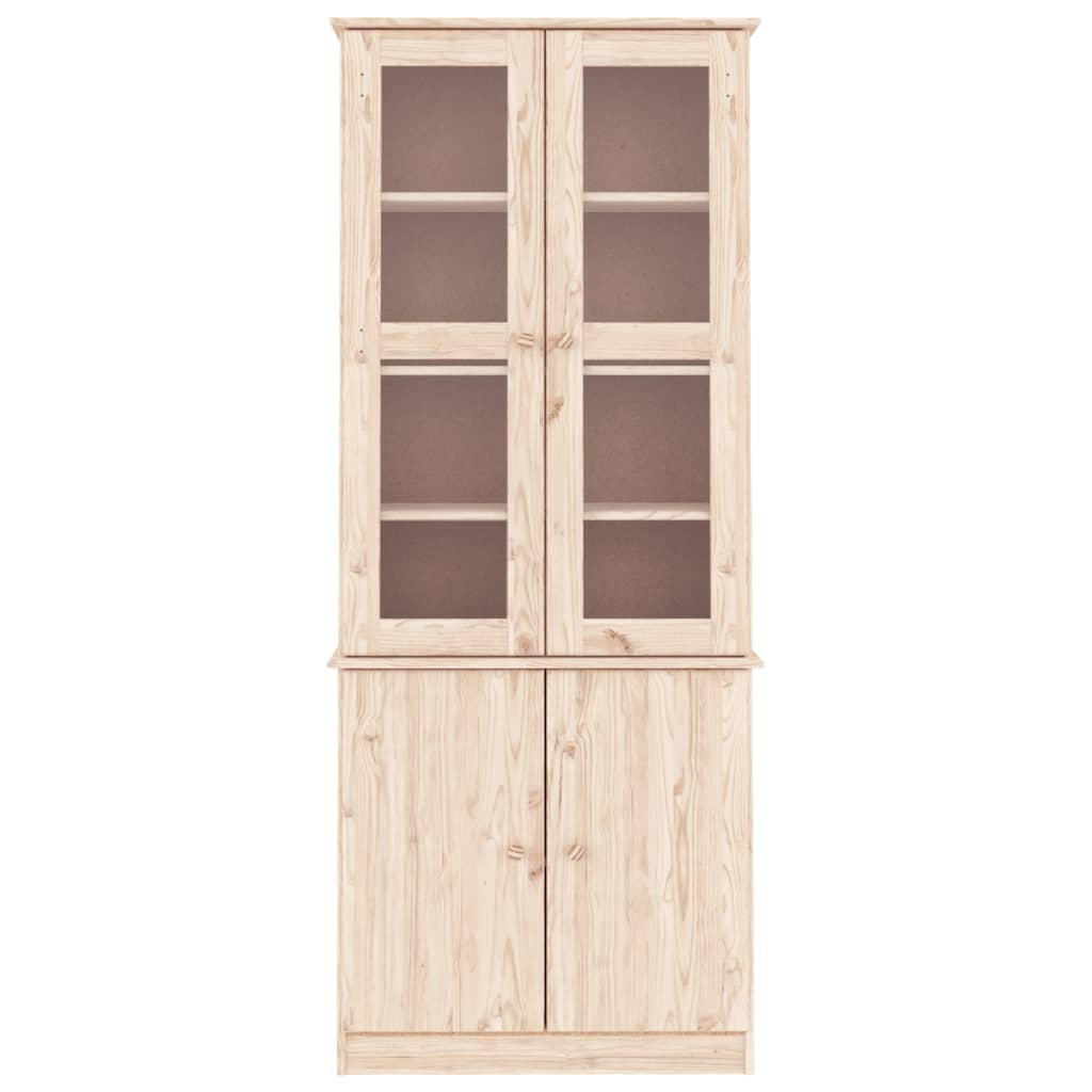 Glass display cabinet ALTA, 77x35x186.5cm, pine