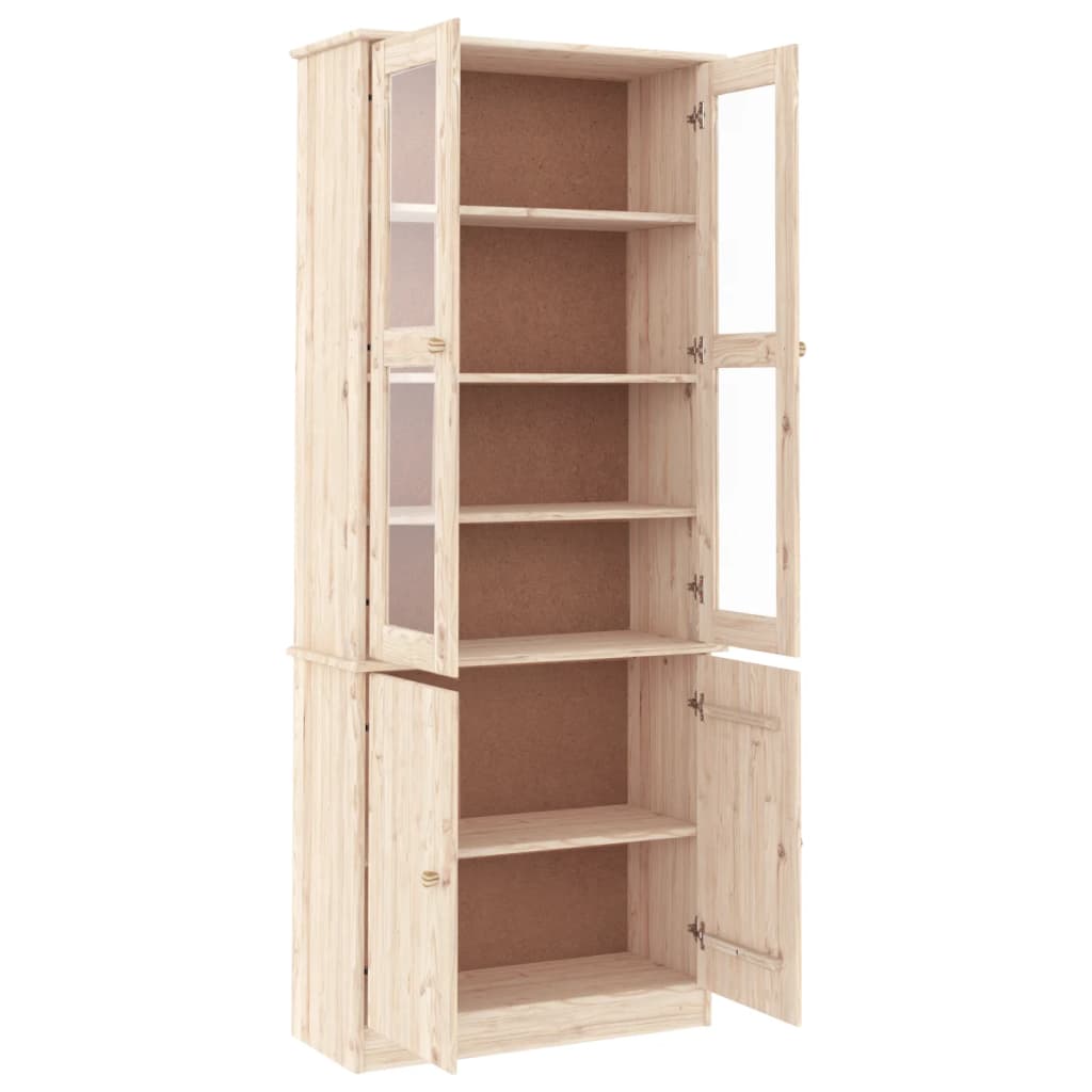 Glass display cabinet ALTA, 77x35x186.5cm, pine
